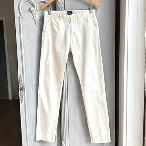 J Crew Broken In Stretch Chinos Mens 28x32 Cream Ivory Slim Fit Cotton Pants